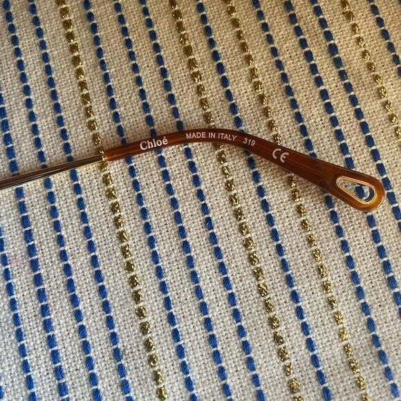 Chloe CE163S 823 Sunglasses Women's Gold/Pink Gradient Lens Fashion Shield 60mm - Picture 7 of 12